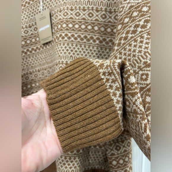 Patagonia Women's L Large Recycled Wool-Blend Crewneck Sweater Brown NWT Cozy - Picture 3 of 12
